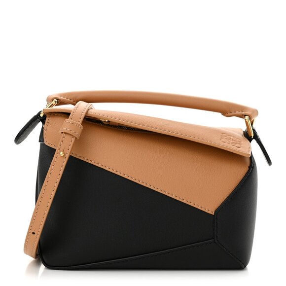 Loewe Calfskin Puzzle Edge Bag Warm Desert Black Shoulder Bag Crossbody - Picture 1 of 9